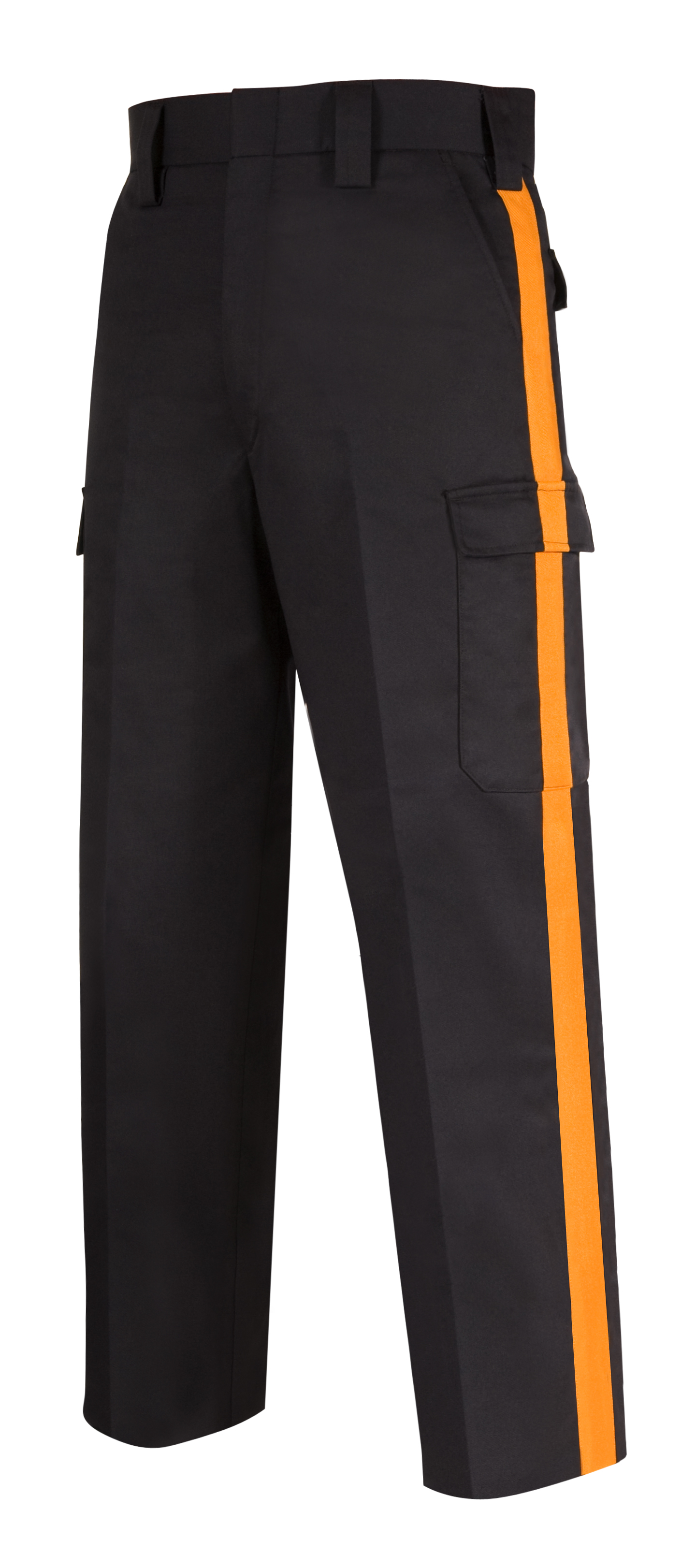 black trousers with gold stripe